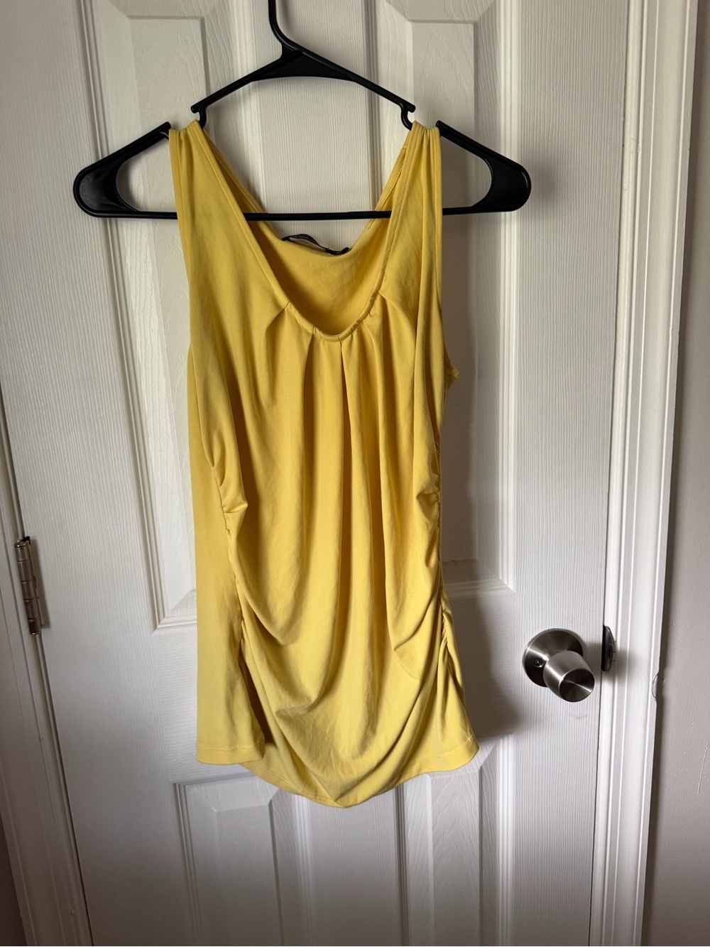 New York & Company Yellow Scoop Neck Tank Top